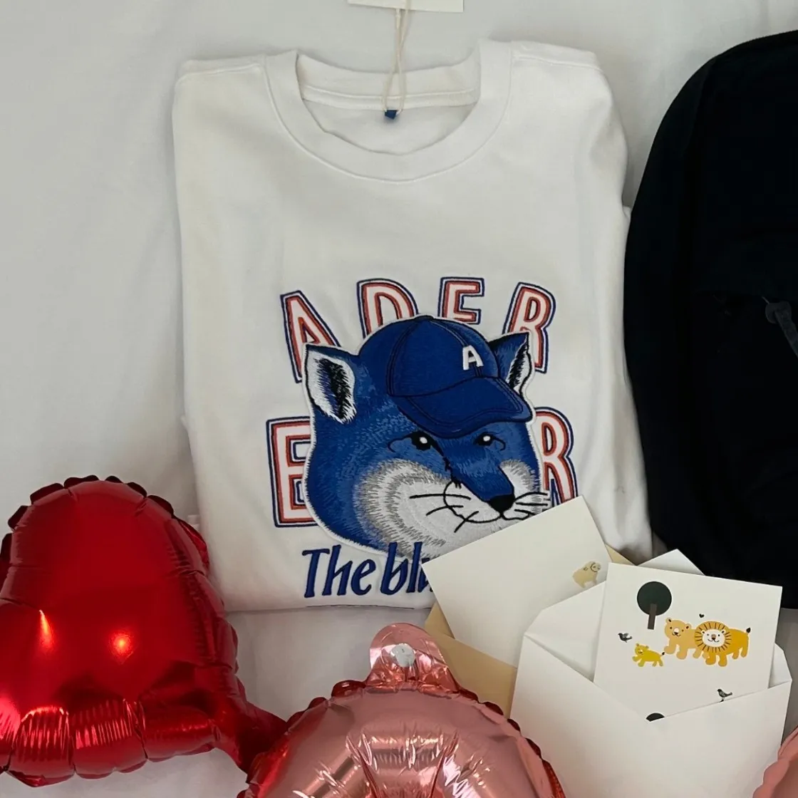 메종 키츠네 x 아더에러 더 블루이스트 폭스 티셔츠 화이트 thumbnail 2