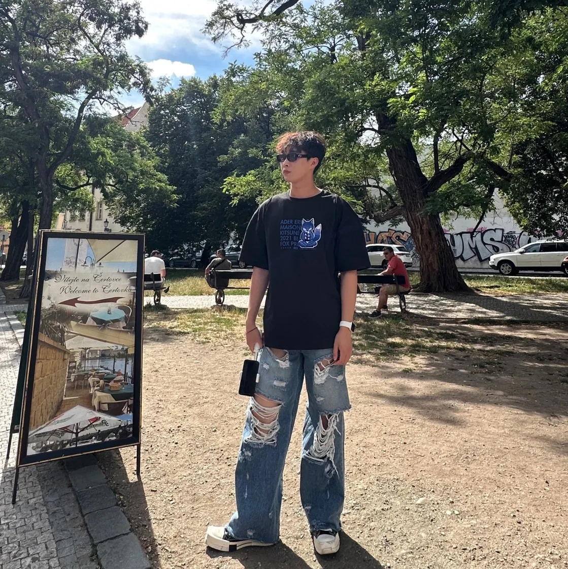 메종 키츠네 x 아더에러 메디테이션 폭스 티셔츠 블랙 thumbnail 7