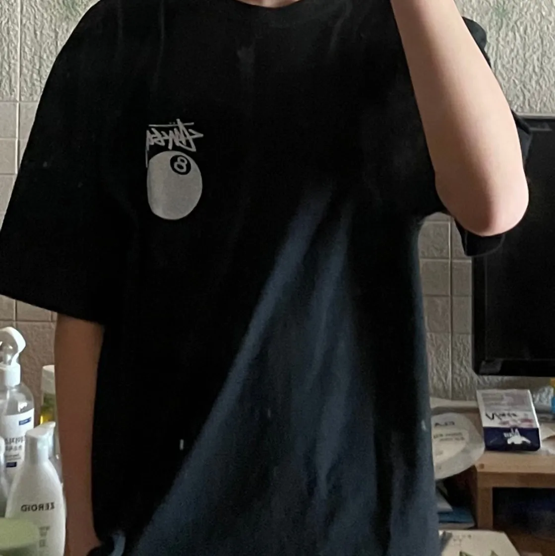 스투시 8볼 피그먼트 다이드 티셔츠 블랙 thumbnail 3