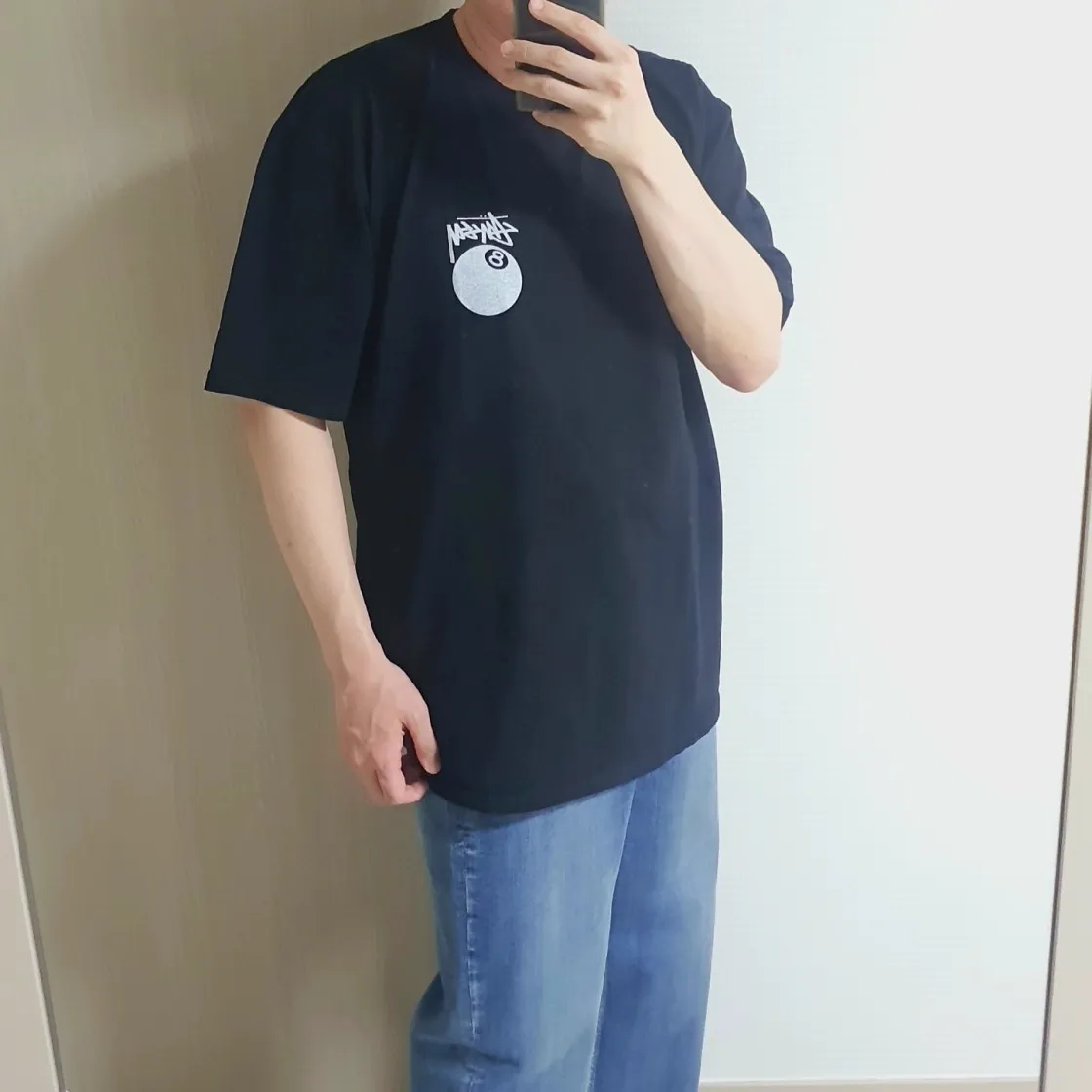 스투시 8볼 피그먼트 다이드 티셔츠 블랙 thumbnail 5