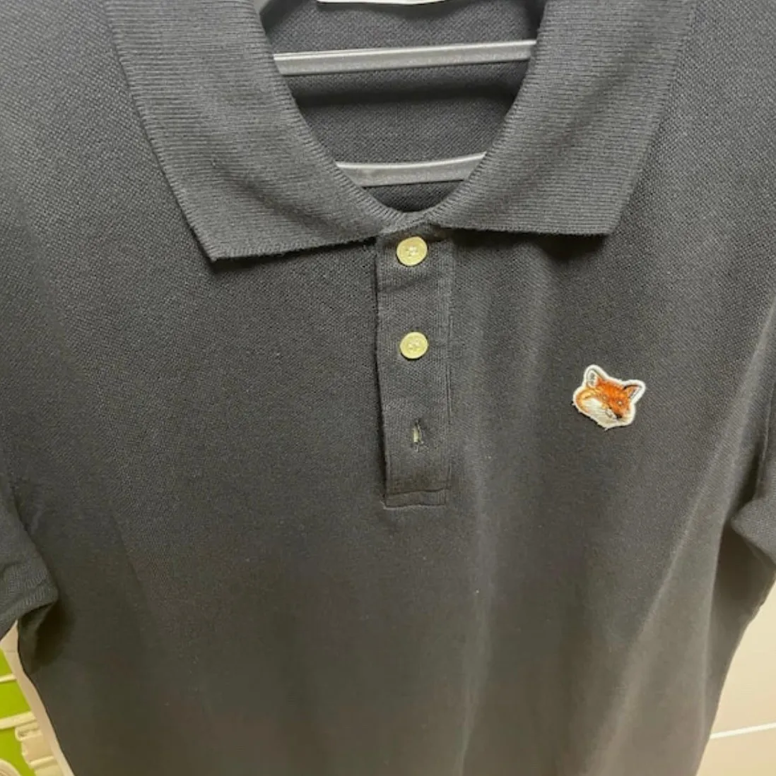 메종 키츠네 폭스 헤드 패치 클래식 폴로 블랙 thumbnail 3