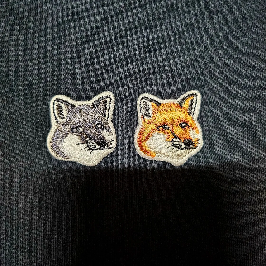 메종 키츠네 더블 폭스 헤드 패치 클래식 티셔츠 앤트러사이트 thumbnail 3