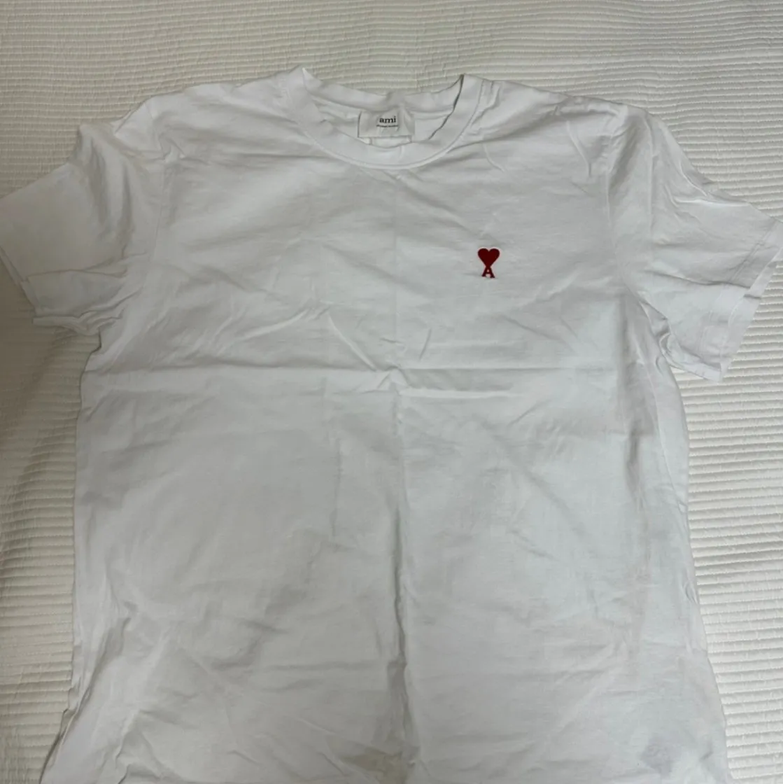 아미 스몰 하트 로고 티셔츠 화이트 - 22SS thumbnail 3