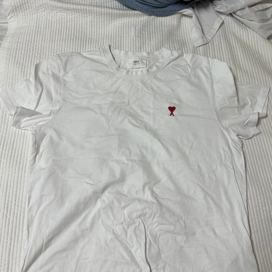 아미 스몰 하트 로고 티셔츠 화이트 - 22SS thumbnail 4