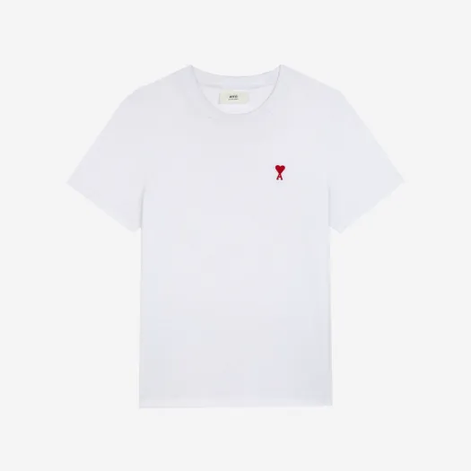 아미 스몰 하트 로고 티셔츠 화이트 - 22SS