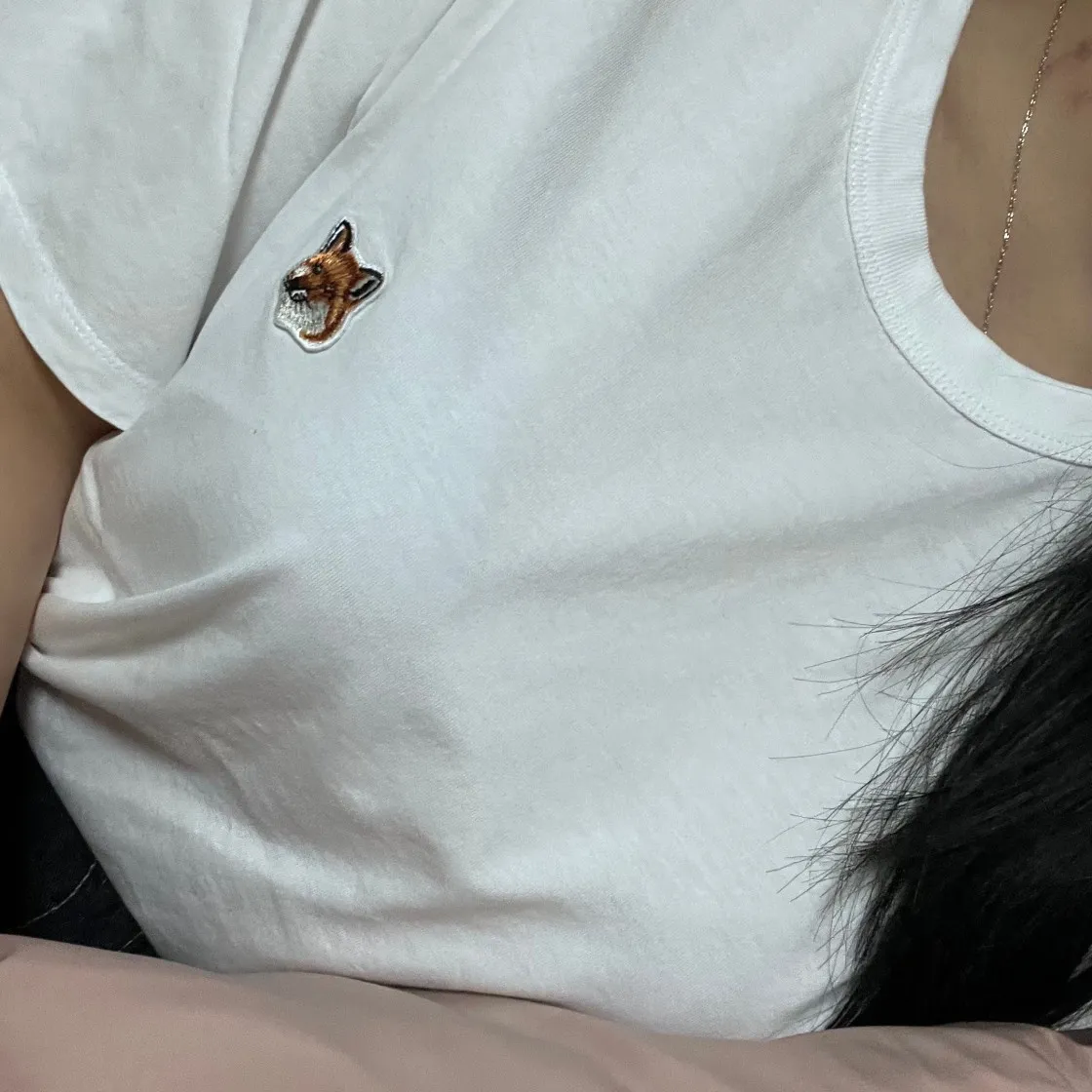 메종 키츠네 폭스 헤드 패치 클래식 티셔츠 화이트 thumbnail 6