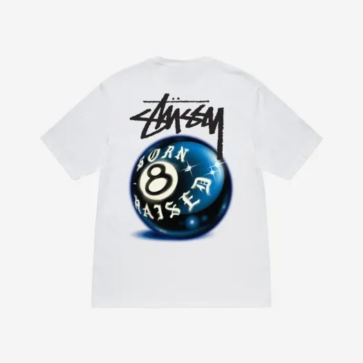 스투시 x 본앤레이즈드 8볼 티셔츠 화이트