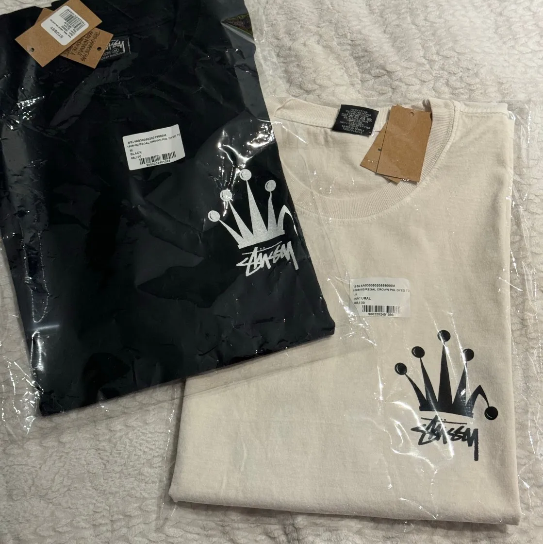 스투시 리갈 크라운 피그먼트 다이드 티셔츠 내츄럴 thumbnail 4