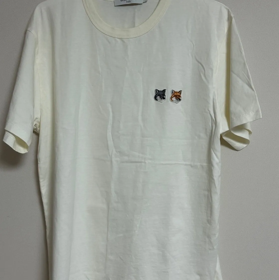 메종 키츠네 더블 폭스 헤드 패치 클래식 티셔츠 라떼 thumbnail 4