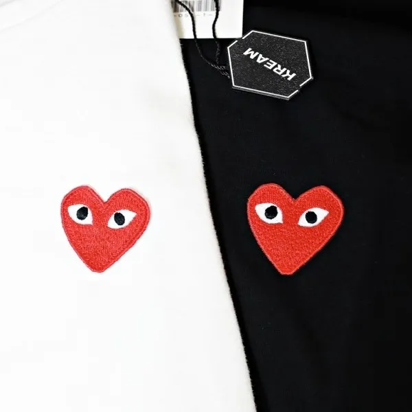 플레이 꼼데가르송 레드 하트 티셔츠 화이트 thumbnail 4