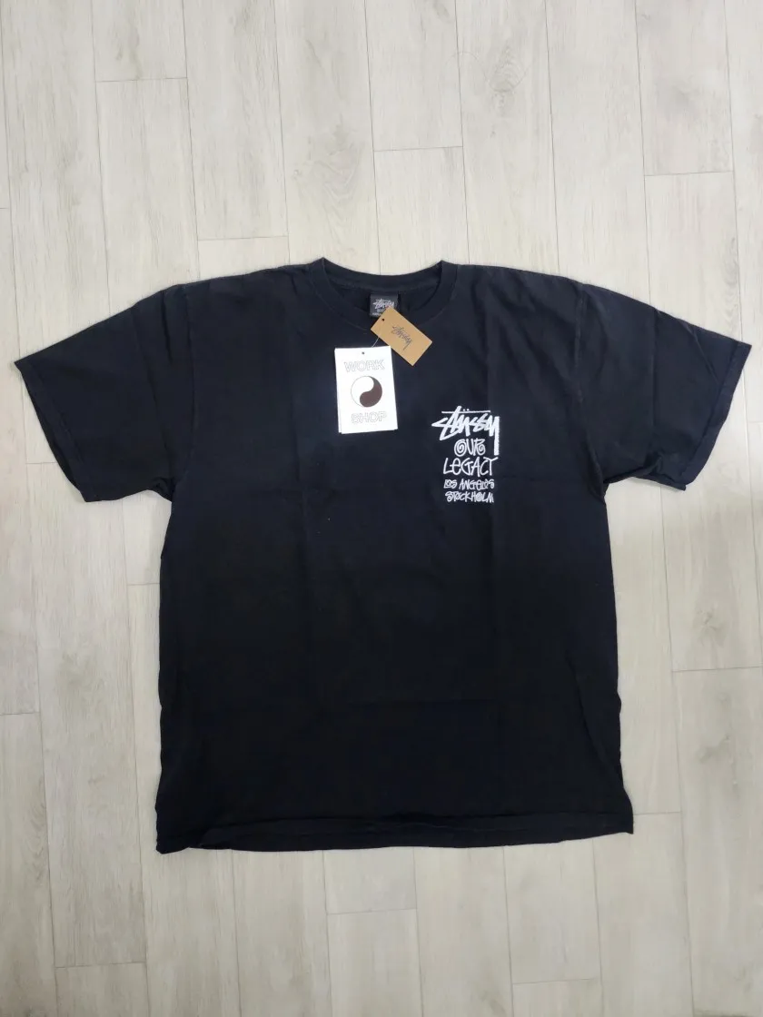 스투시 x 아워레가시 서프맨 피그먼트 다이드 티셔츠 블랙 thumbnail 6