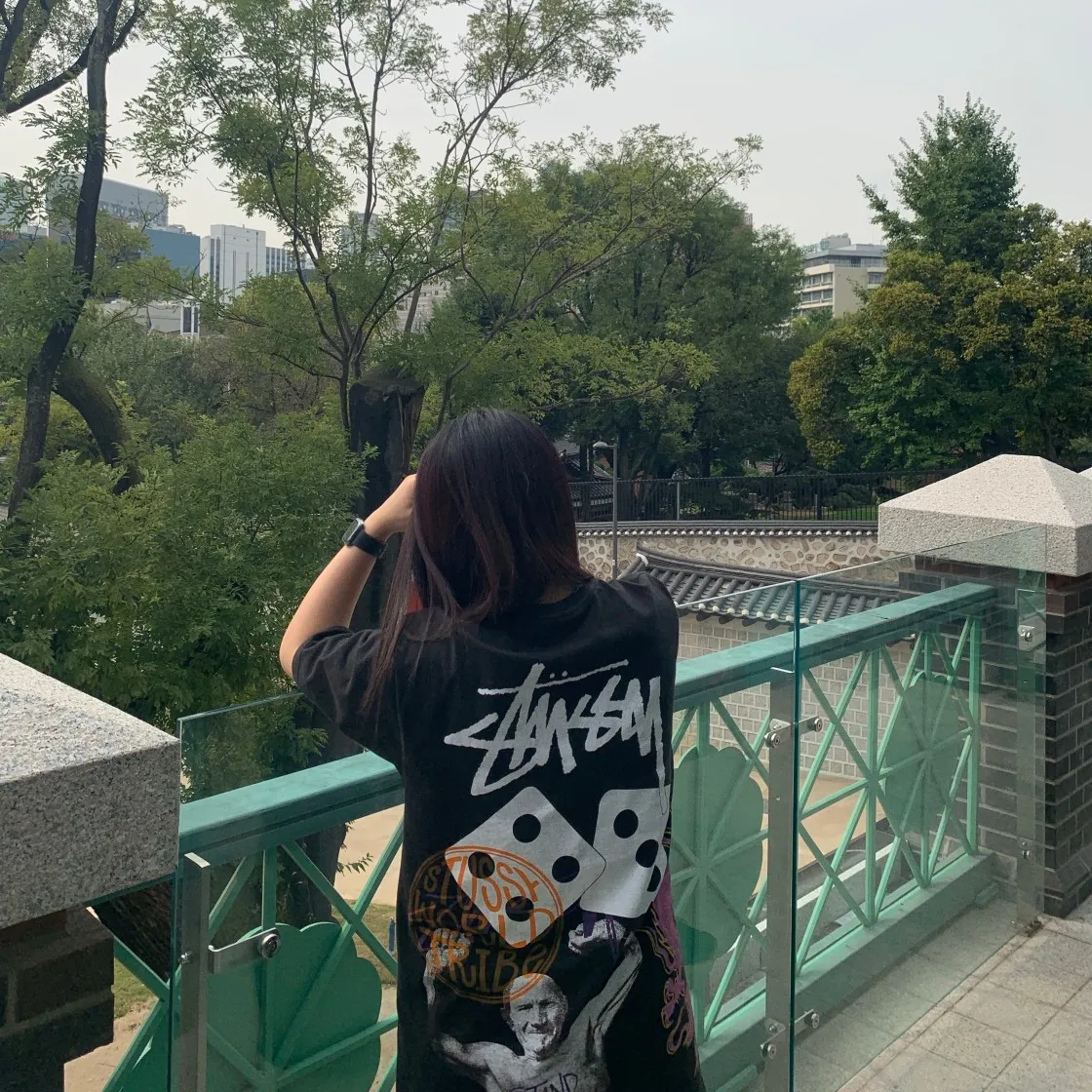 스투시 스트라이크 피그먼트 다이드 티셔츠 블랙 thumbnail 3