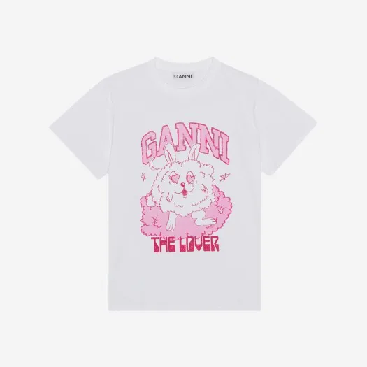 가니 릴렉스드 러브 버니 티셔츠 브라이트 화이트