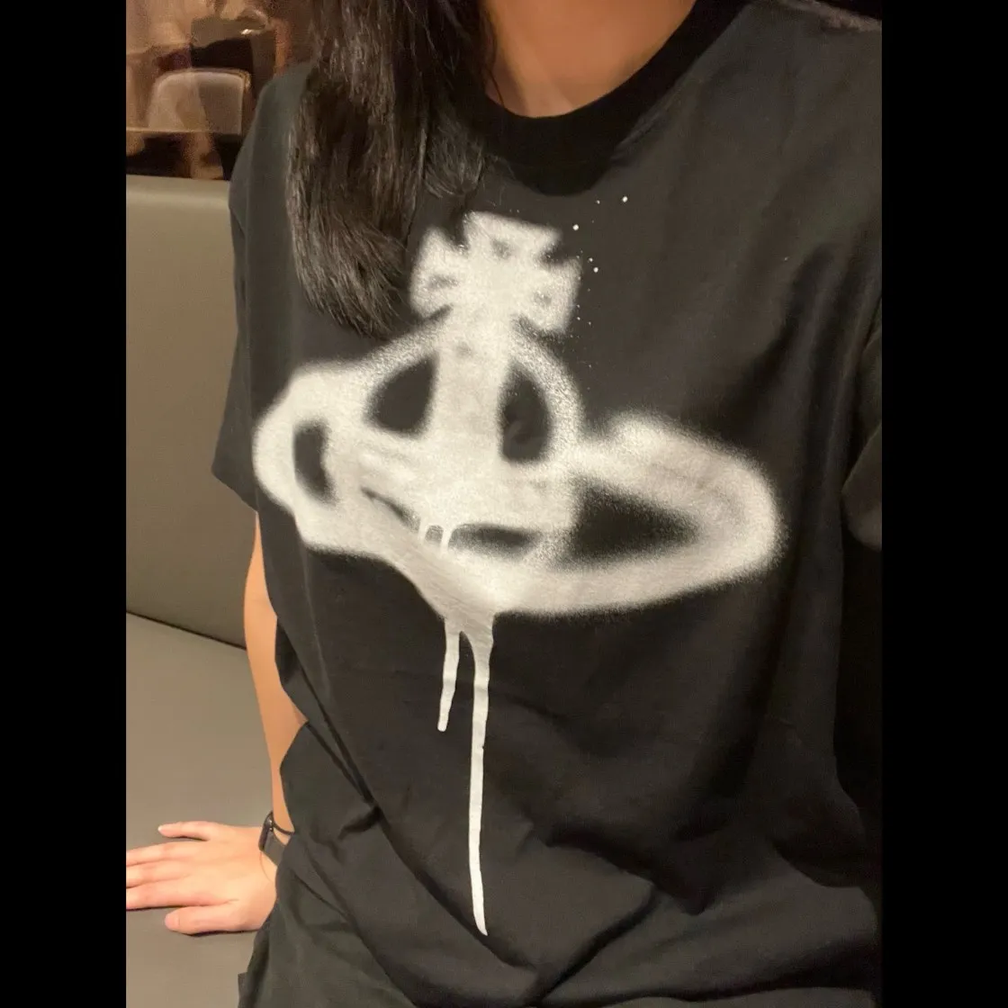 비비안 웨스트우드 스프레이 오브 코튼 티셔츠 블랙 thumbnail 3