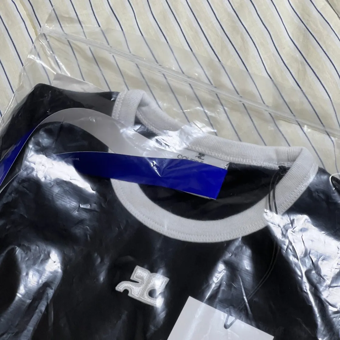 (W) 꾸레쥬 리에디션 범피 콘트라스트 티셔츠 블랙 헤리티지 화이트 thumbnail 6