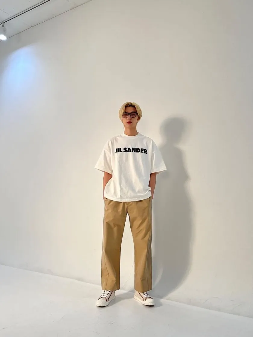 질 샌더 로고 티셔츠 내츄럴 thumbnail 3