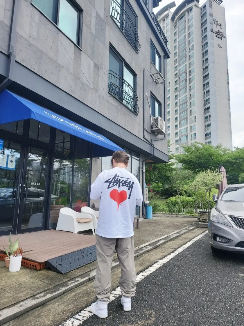 스투시 스탁 하트 티셔츠 화이트 thumbnail 5