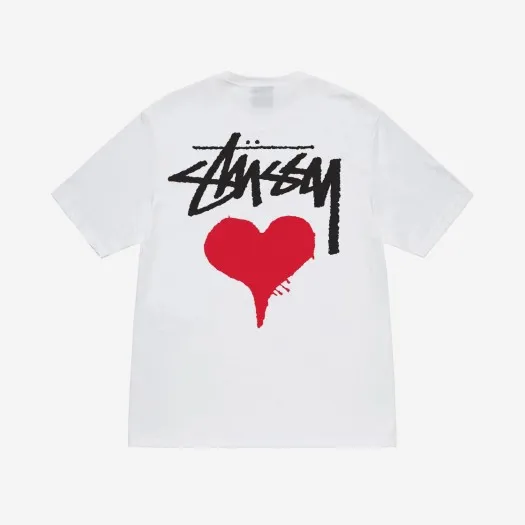 스투시 스탁 하트 티셔츠 화이트