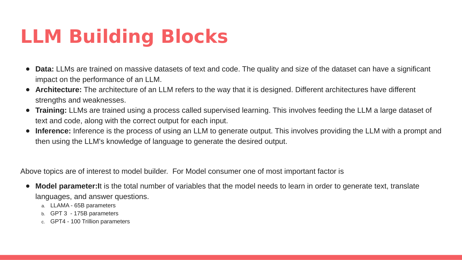 LLM BUILDING BLOCKS