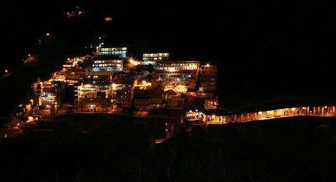 Night view of Vaishno Devi temple illuminated