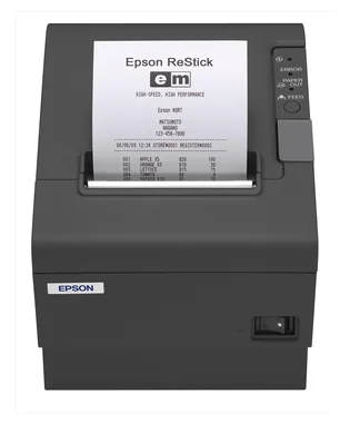 Thermal receipt printer printing a kitchen order ticket