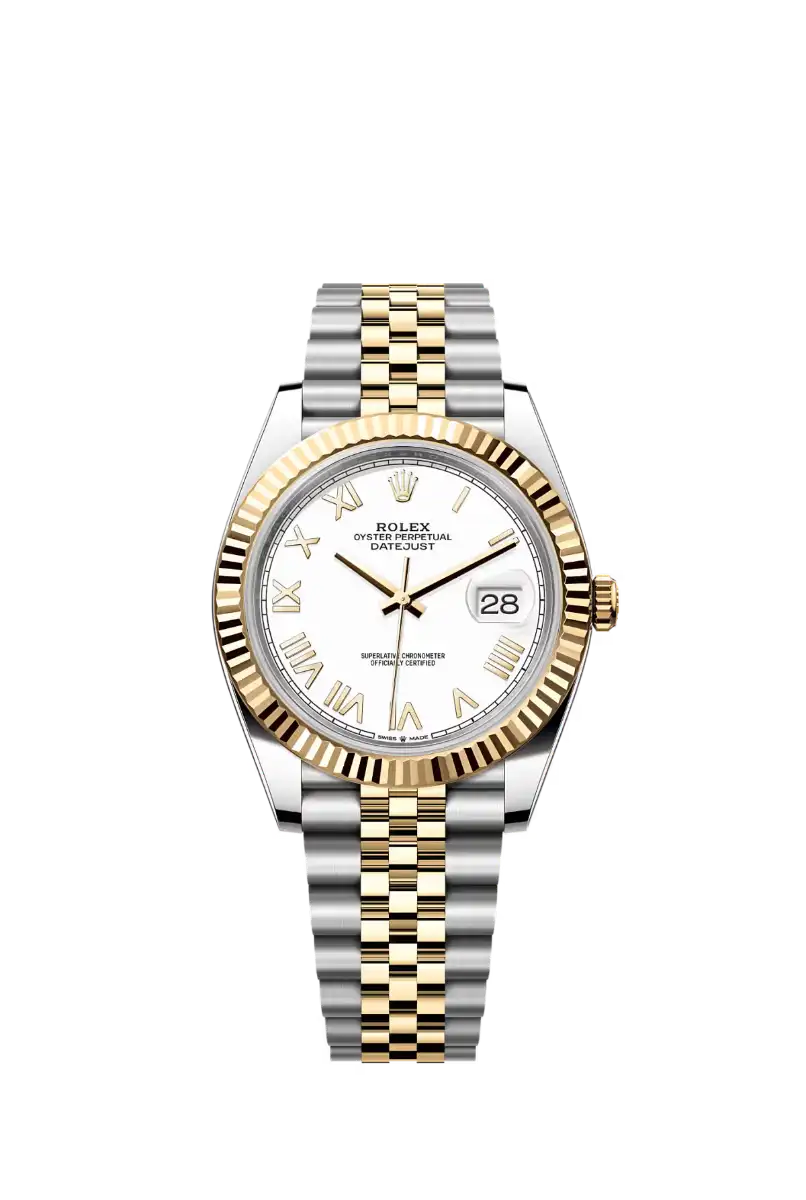 WHITE ROMAN FLUTED BEZEL 41MM JUBILEE