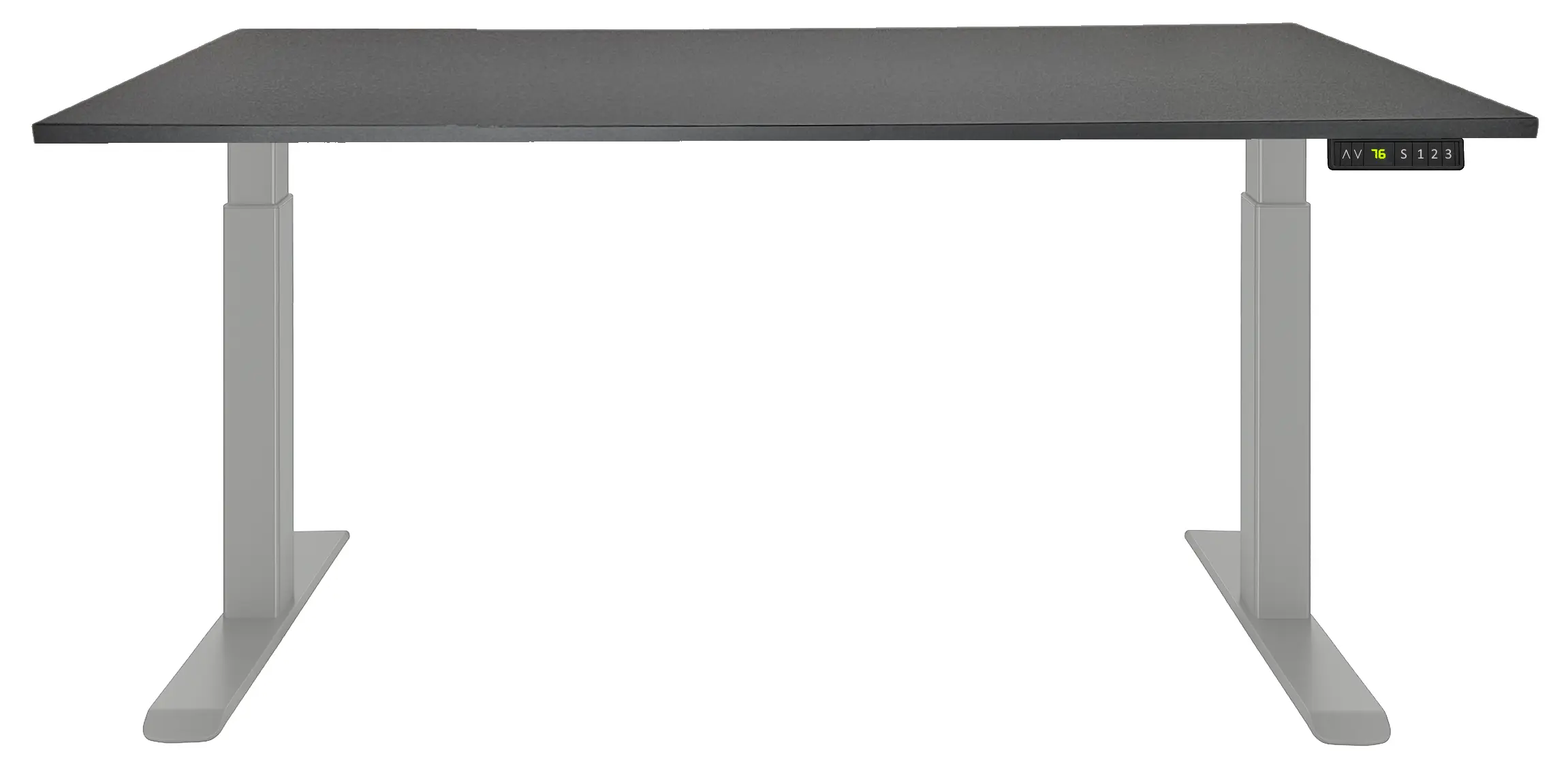 Zit-Sta Bureau Elektrisch 'Basic' 180x80cm Aluminium - Zwart