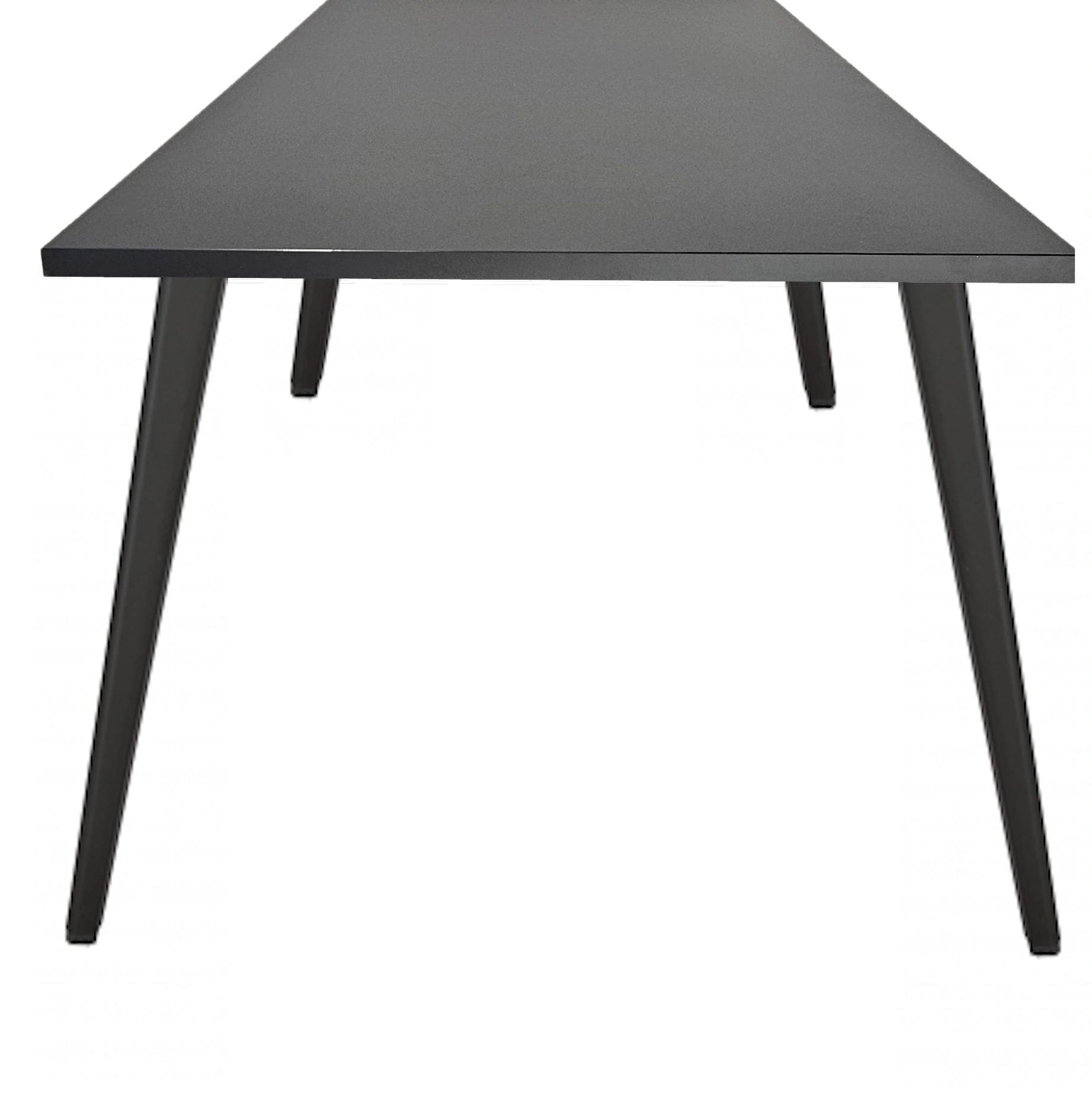 Real-poot Vergadertafel recht 200x100cm Zwart Zwart