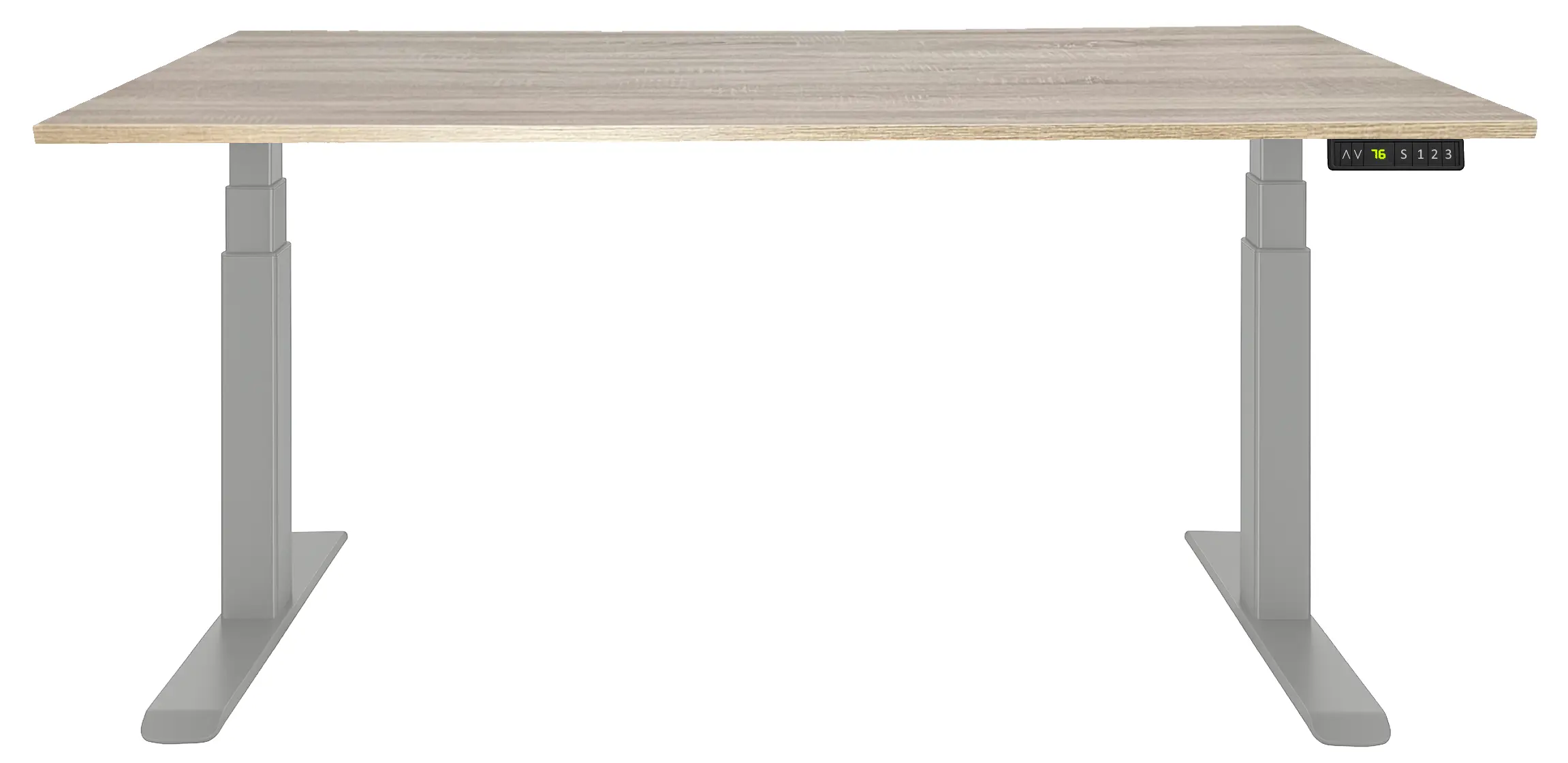 Zit-Sta Bureau Elektrisch 'Professional' EN-527 200x80cm Aluminium - Midden eiken