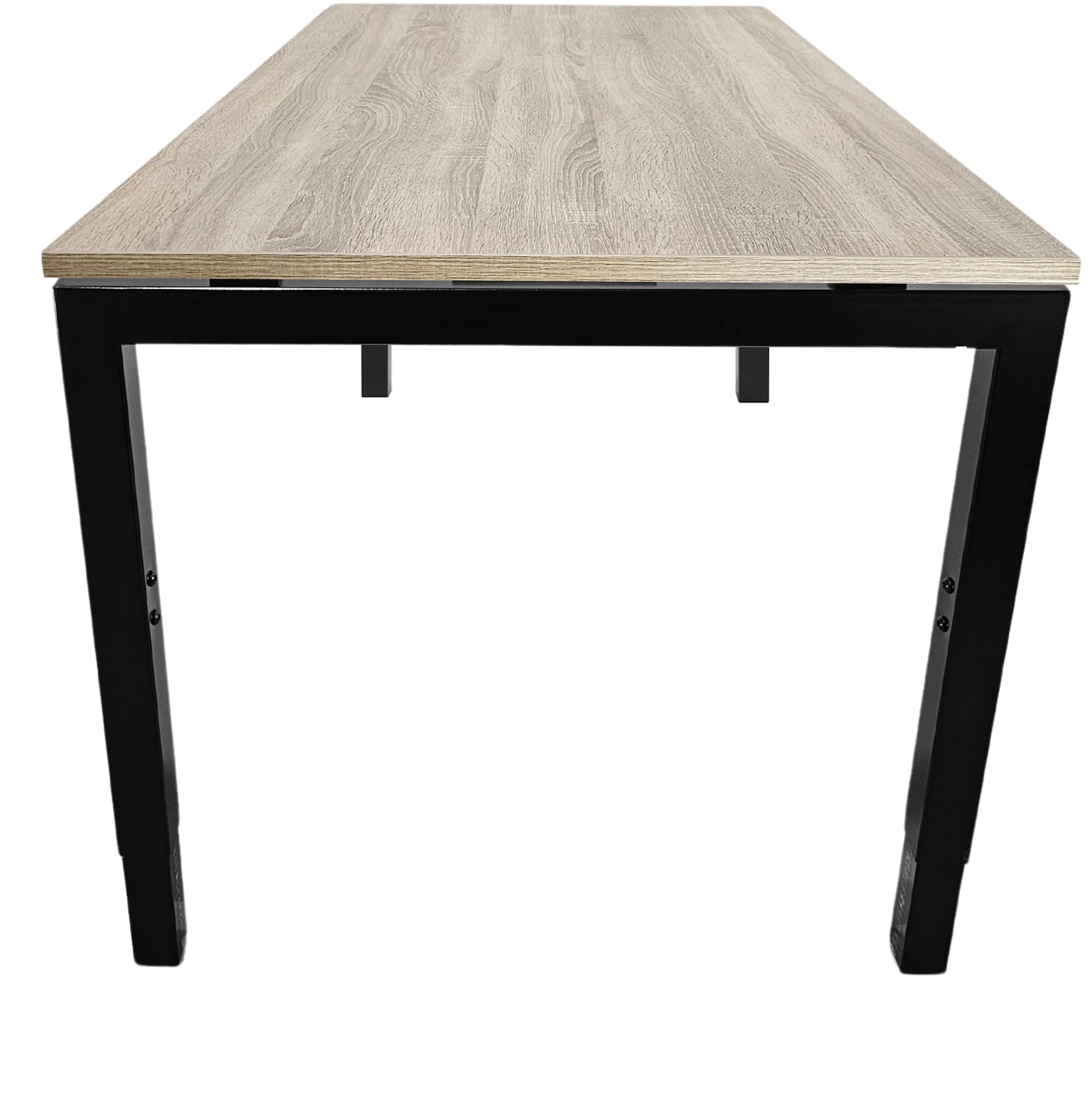 Vida 4-poots Vergadertafel recht 200x80cm Zwart Midden eiken