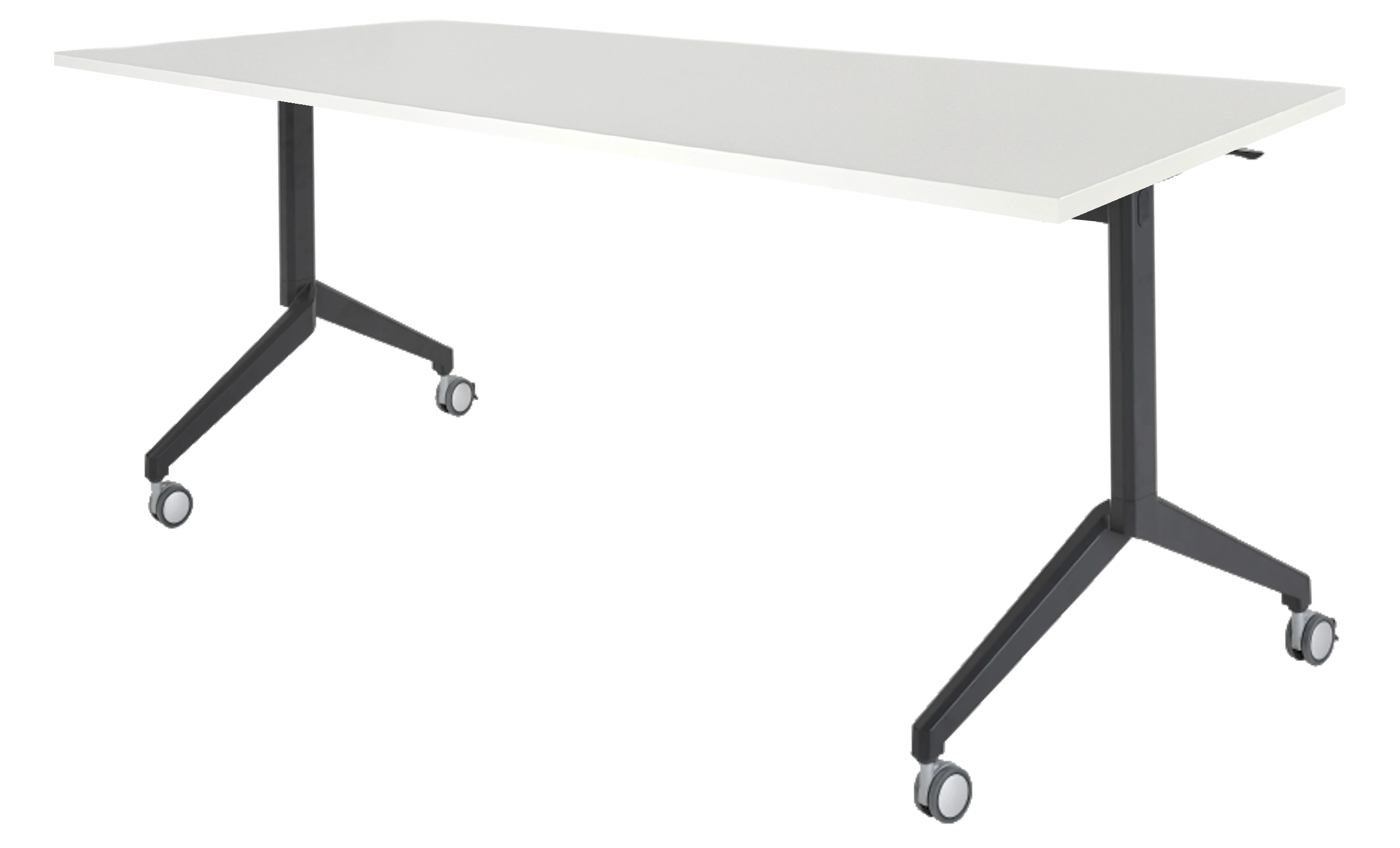 Inklapbare en verrijdbare Kantinetafel recht 180x80cm Zwart Wit