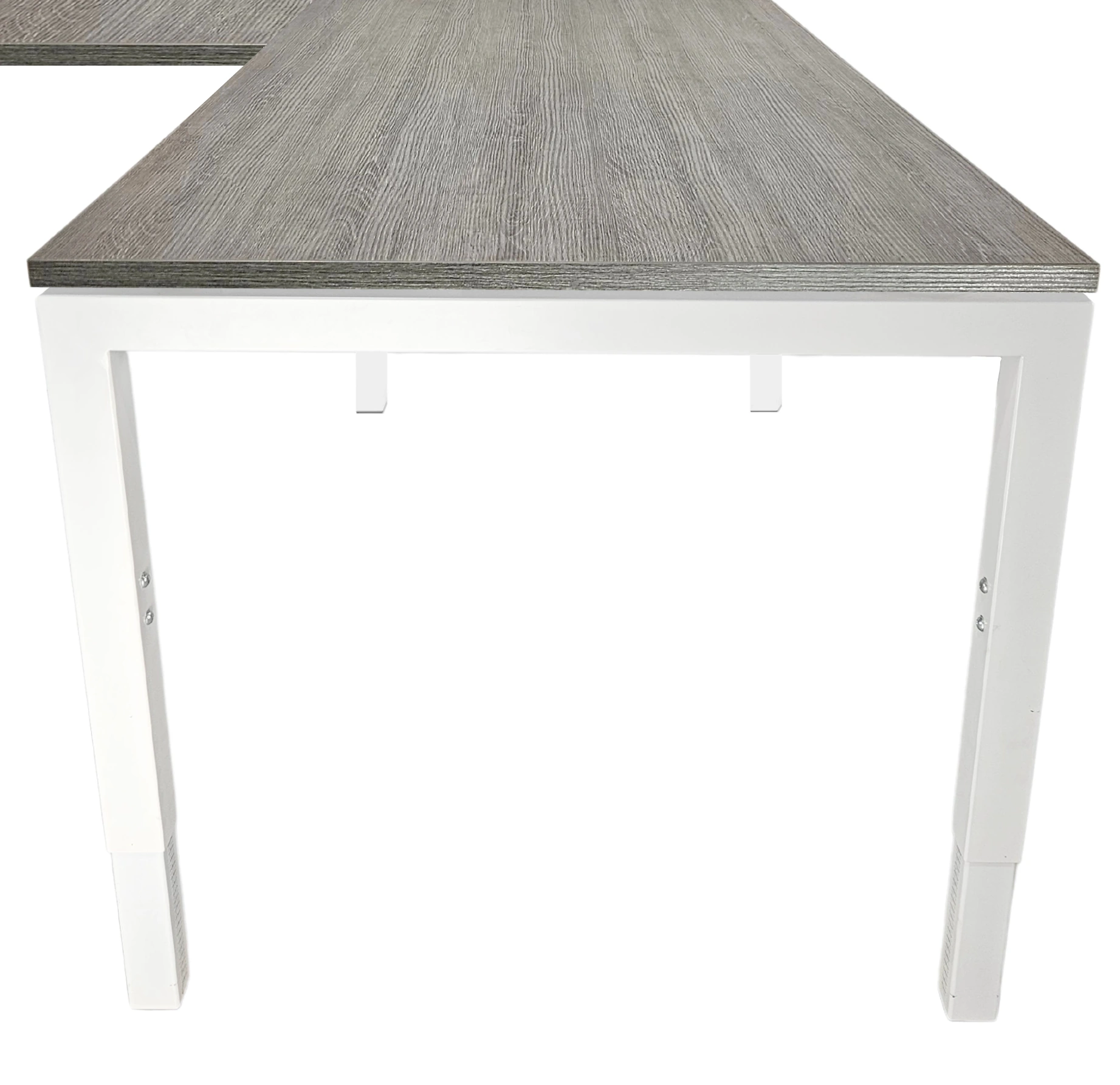 Vida 4-poots Verstelbaar Hoekbureau 200x200cm Wit Bruin eiken