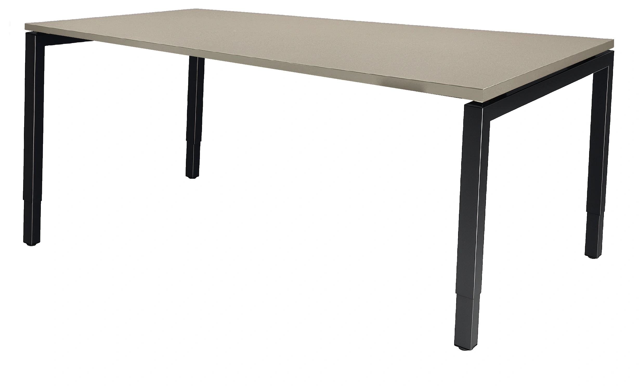 Vida 4-poots Vergadertafel recht 180x80cm Zwart Cuando