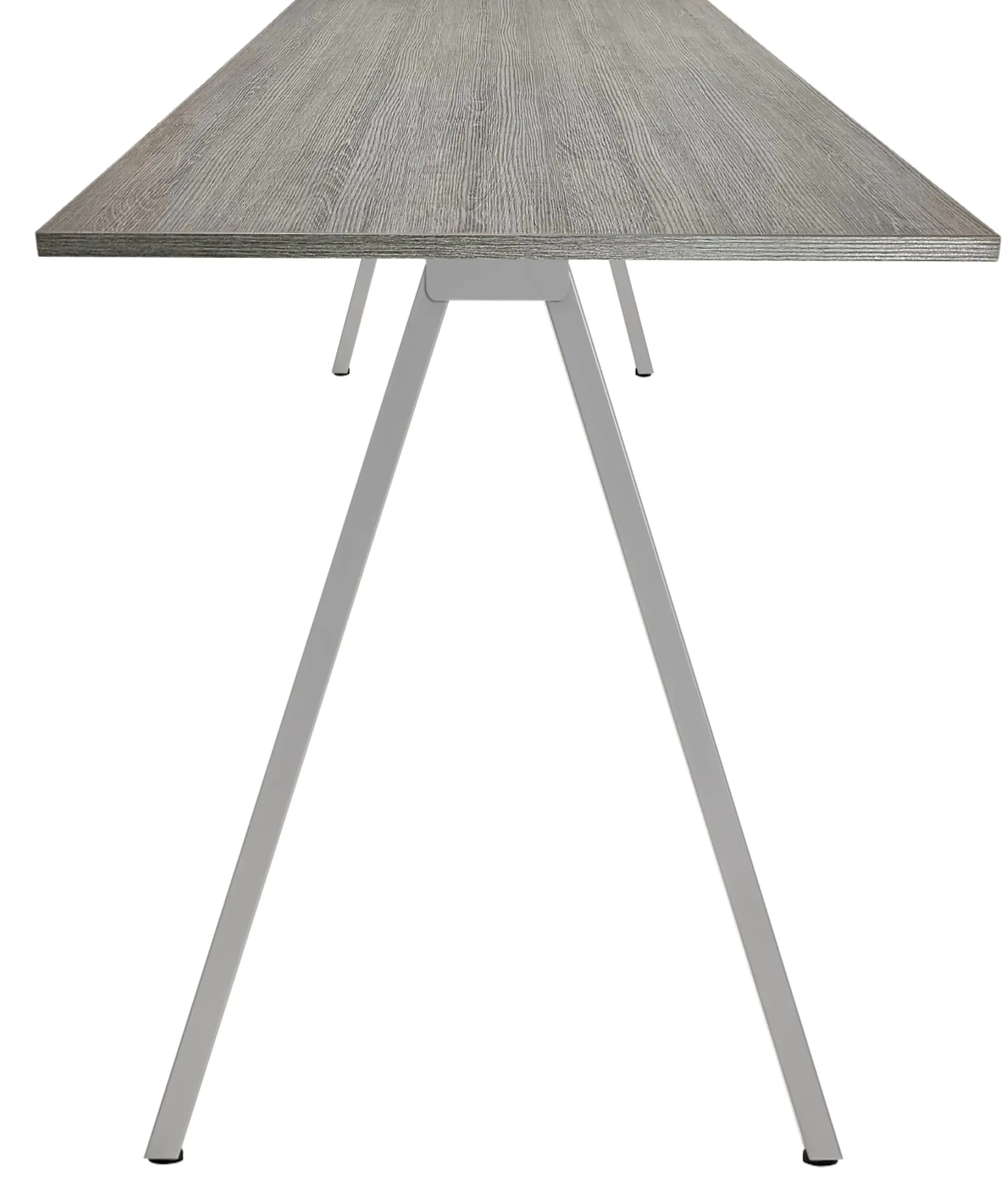 V-poot Hoge tafel recht 160x80cm Aluminium Bruin eiken