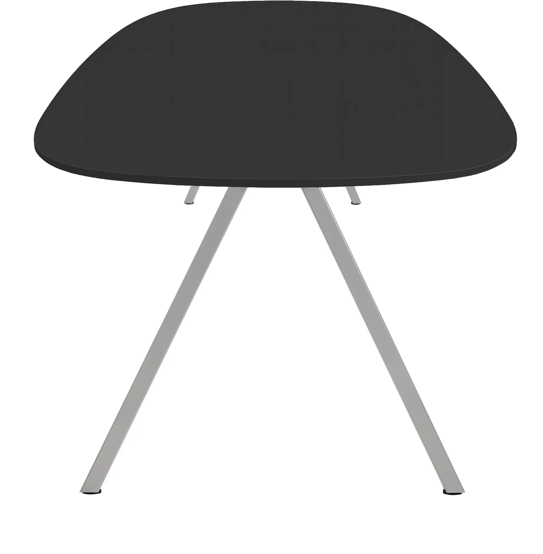 V-poot Vergadertafel Deens Ovaal 240x120cm Aluminium - Zwart