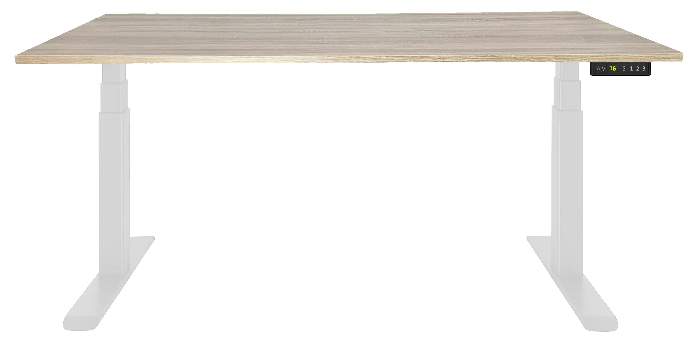 Zit-Sta Bureau Elektrisch 'Professional' EN-527 180x80cm Wit - Midden eiken