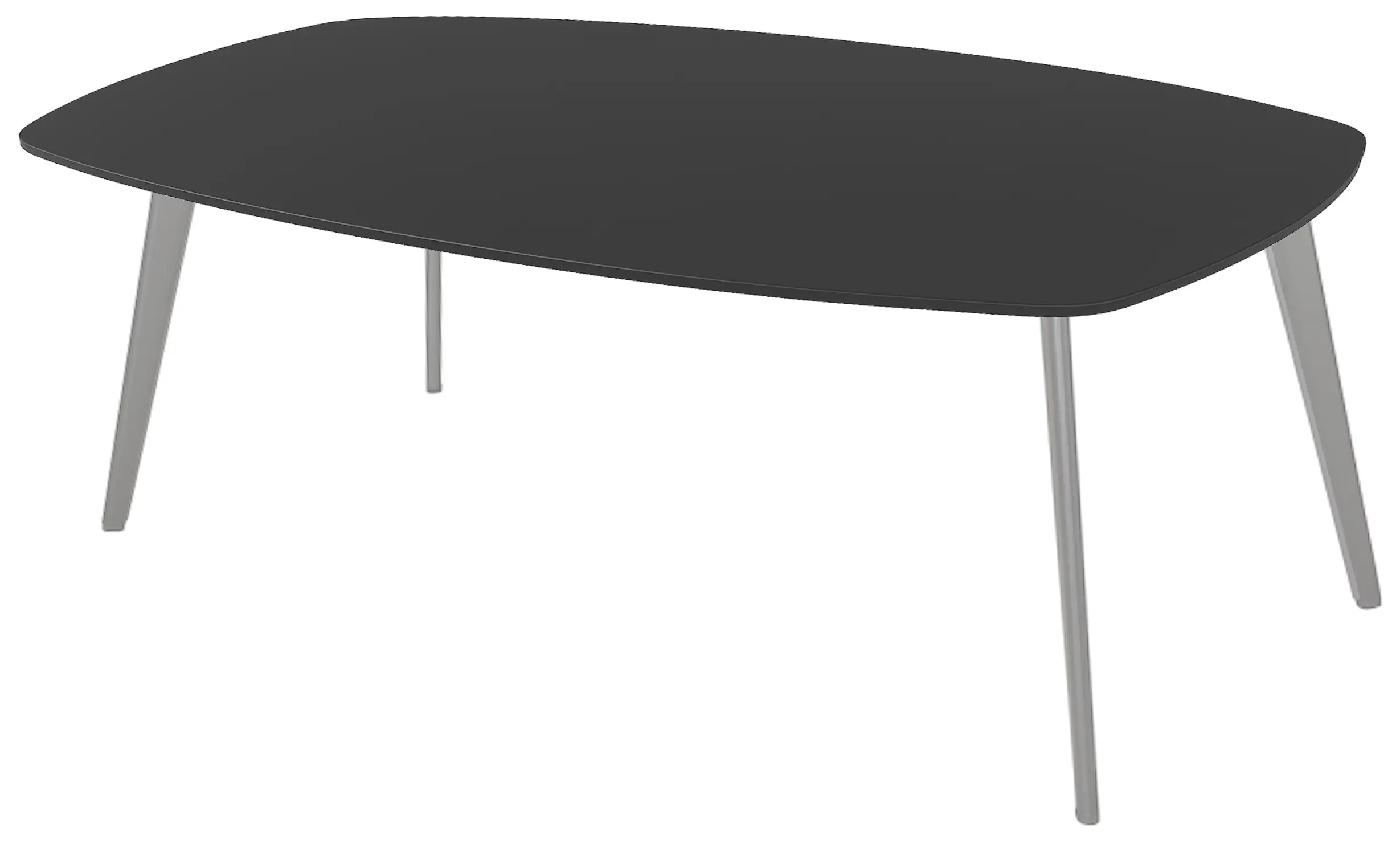 Real-poot Vergadertafel Deens Ovaal 240x120cm Aluminium - Zwart