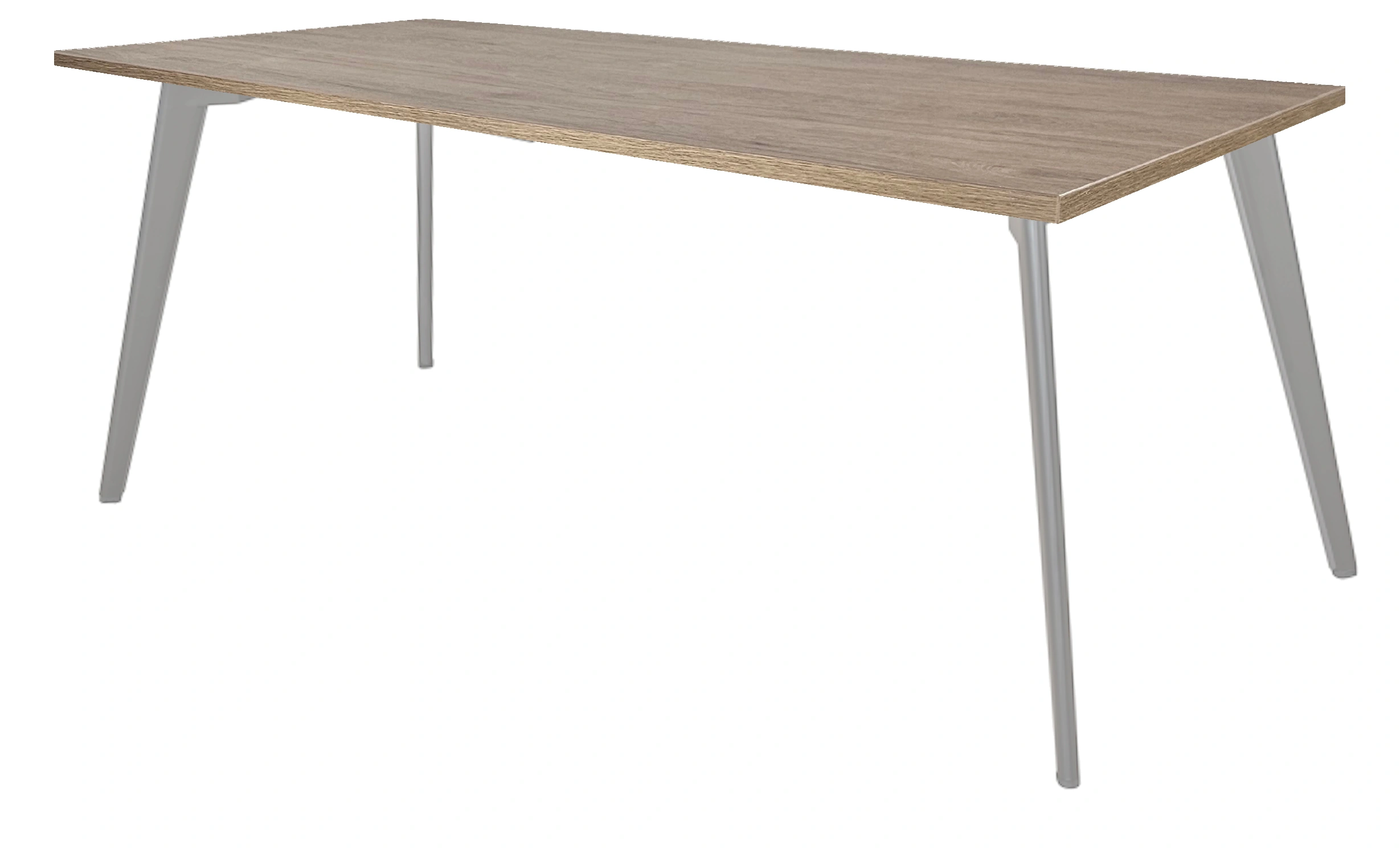 Real-poot Kantinetafel recht 120x80cm Aluminium Hickory Noten