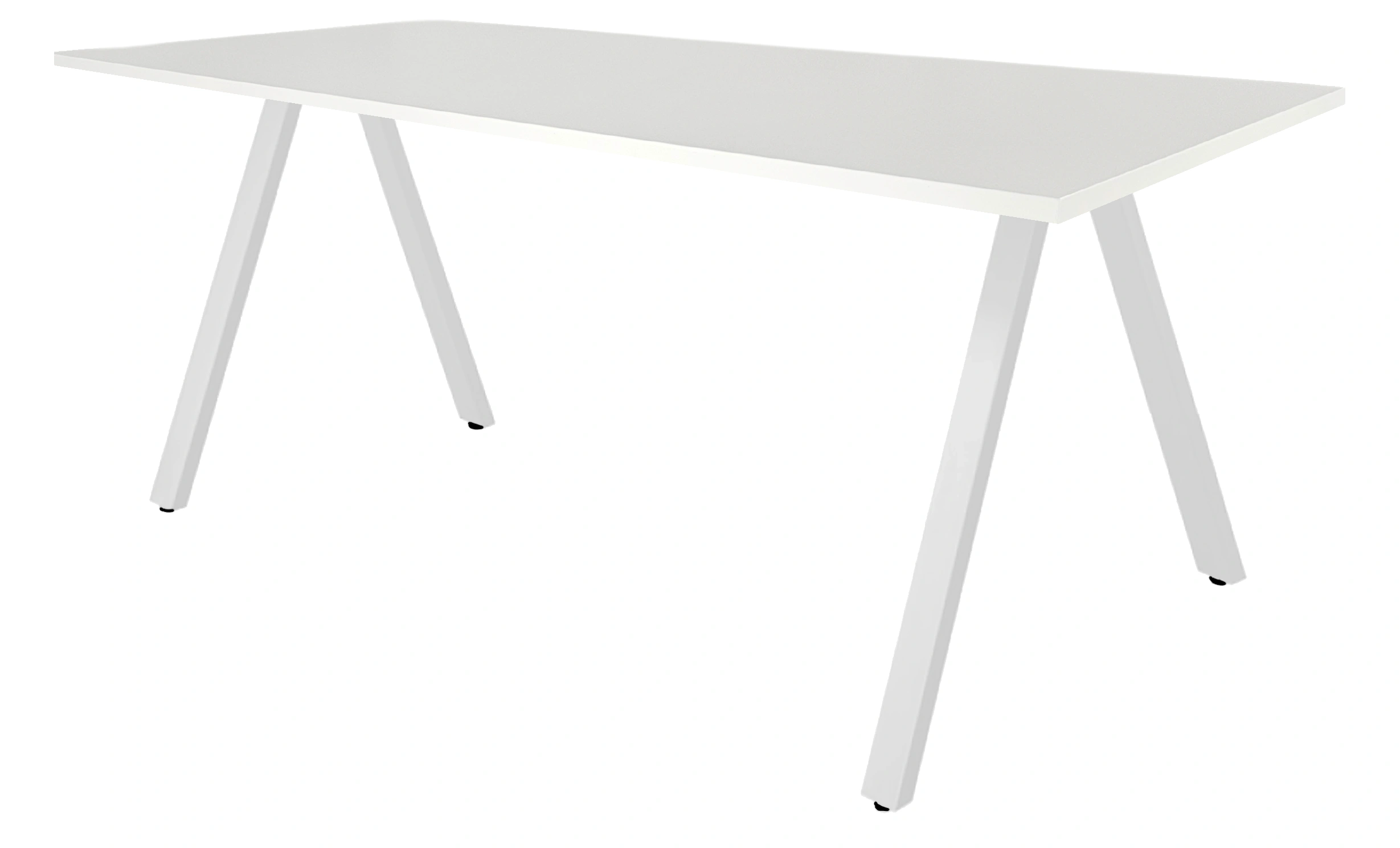 V-poot Vergadertafel recht 120x80cm Wit Wit