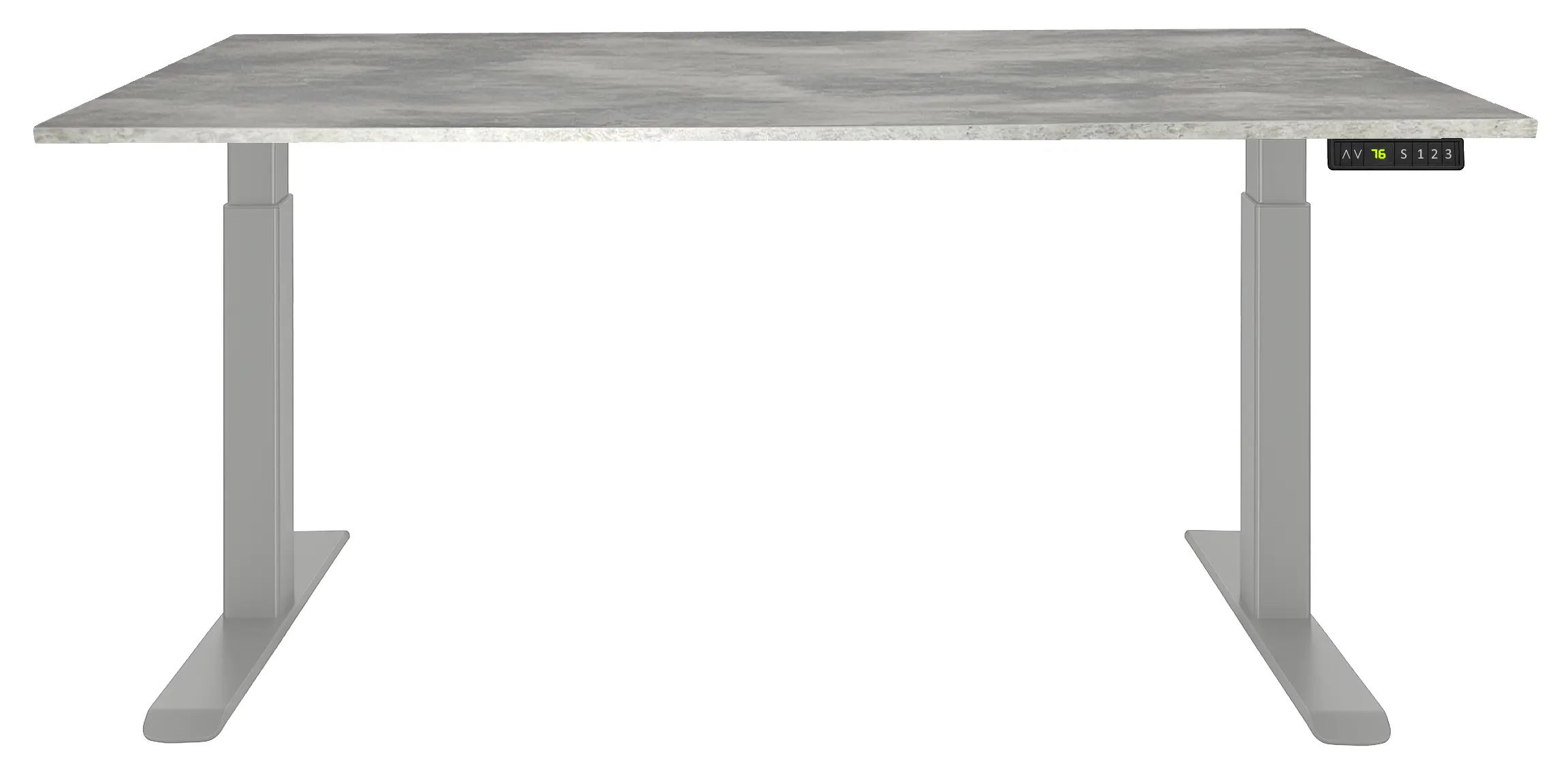 Zit-Sta Bureau Elektrisch 'Basic' 160x80cm Aluminium - Oxyd