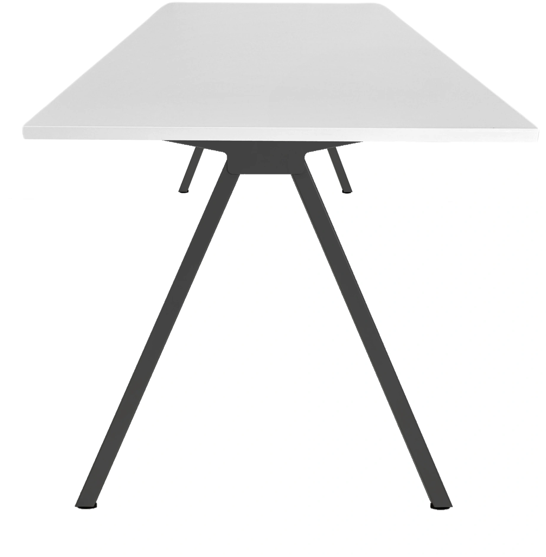 V-poot Vergadertafel recht 200x100cm Zwart Wit