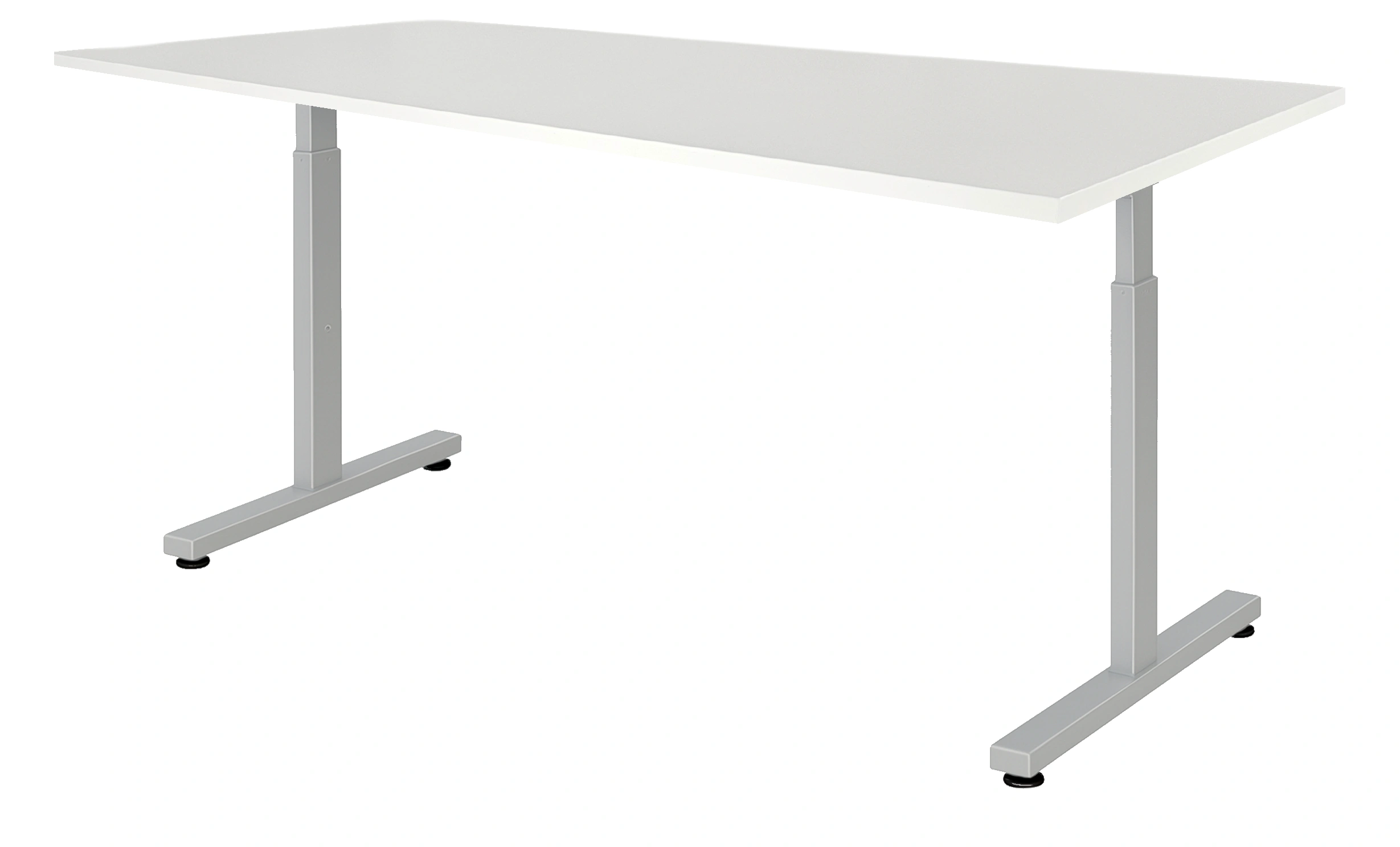 Verstelbaar Bureau Vamo T-poot 160x80cm Aluminium Wit