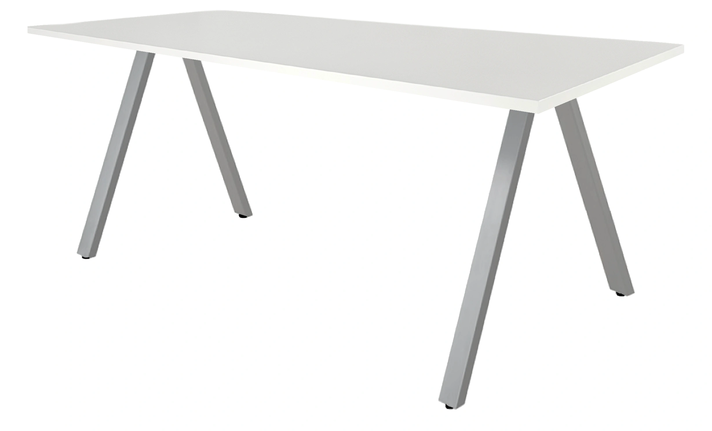 V-poot Kantinetafel recht 200x100cm Aluminium Wit