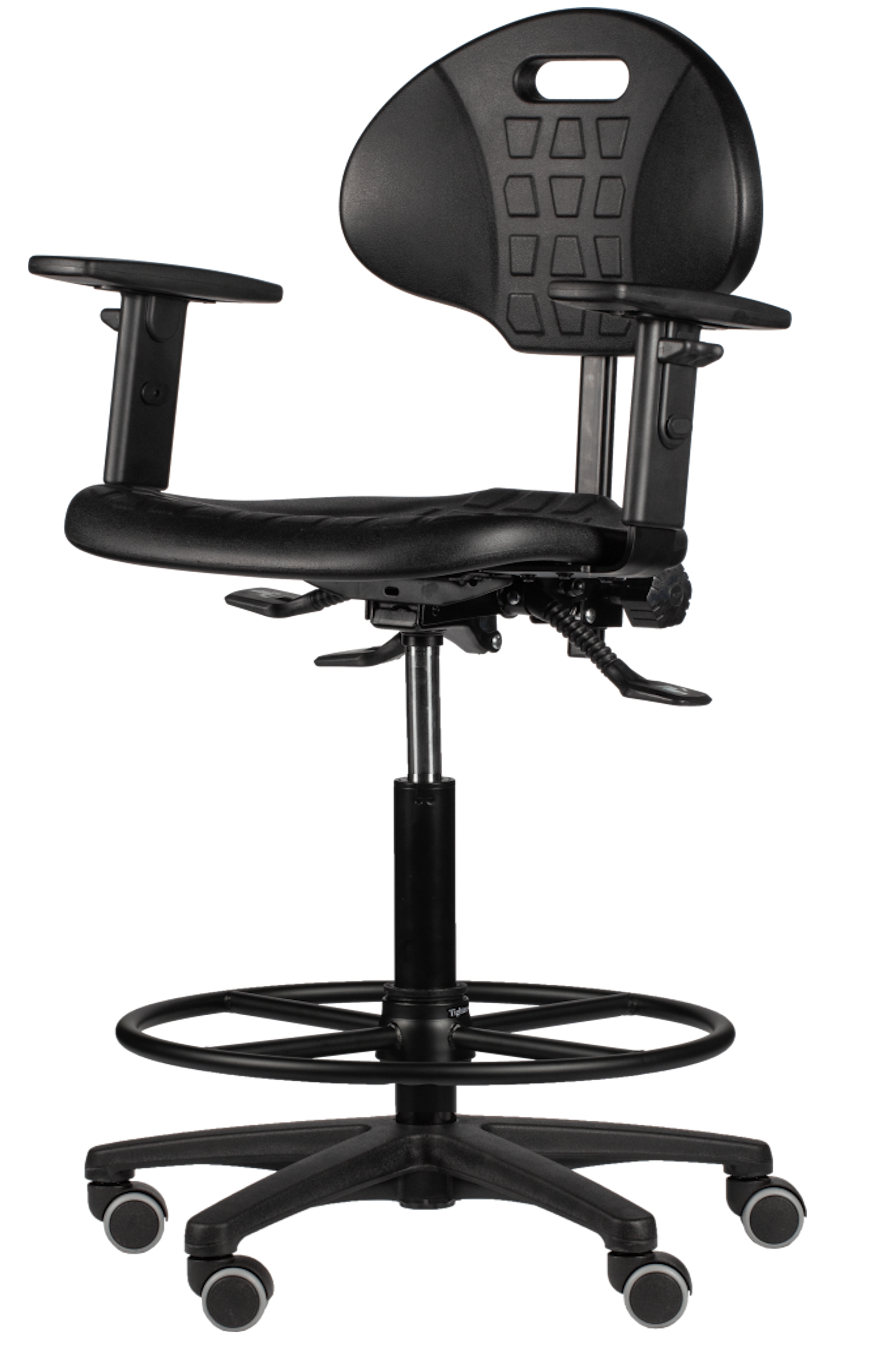 Werkstoel Basic Zwart (PUR) Met armleggers