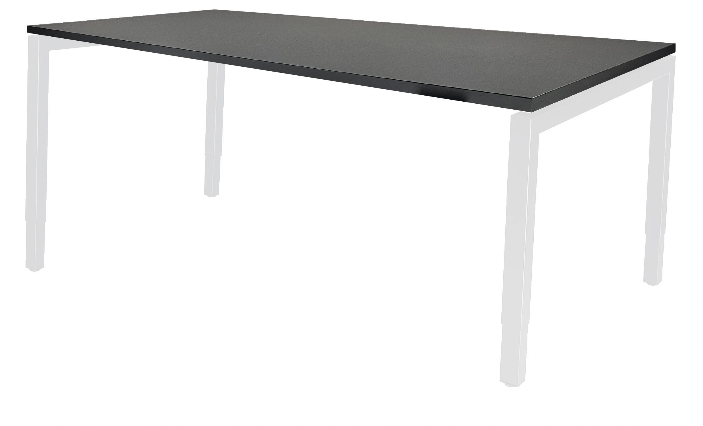 Vida 4-poots Kantinetafel recht 180x80cm Wit Zwart