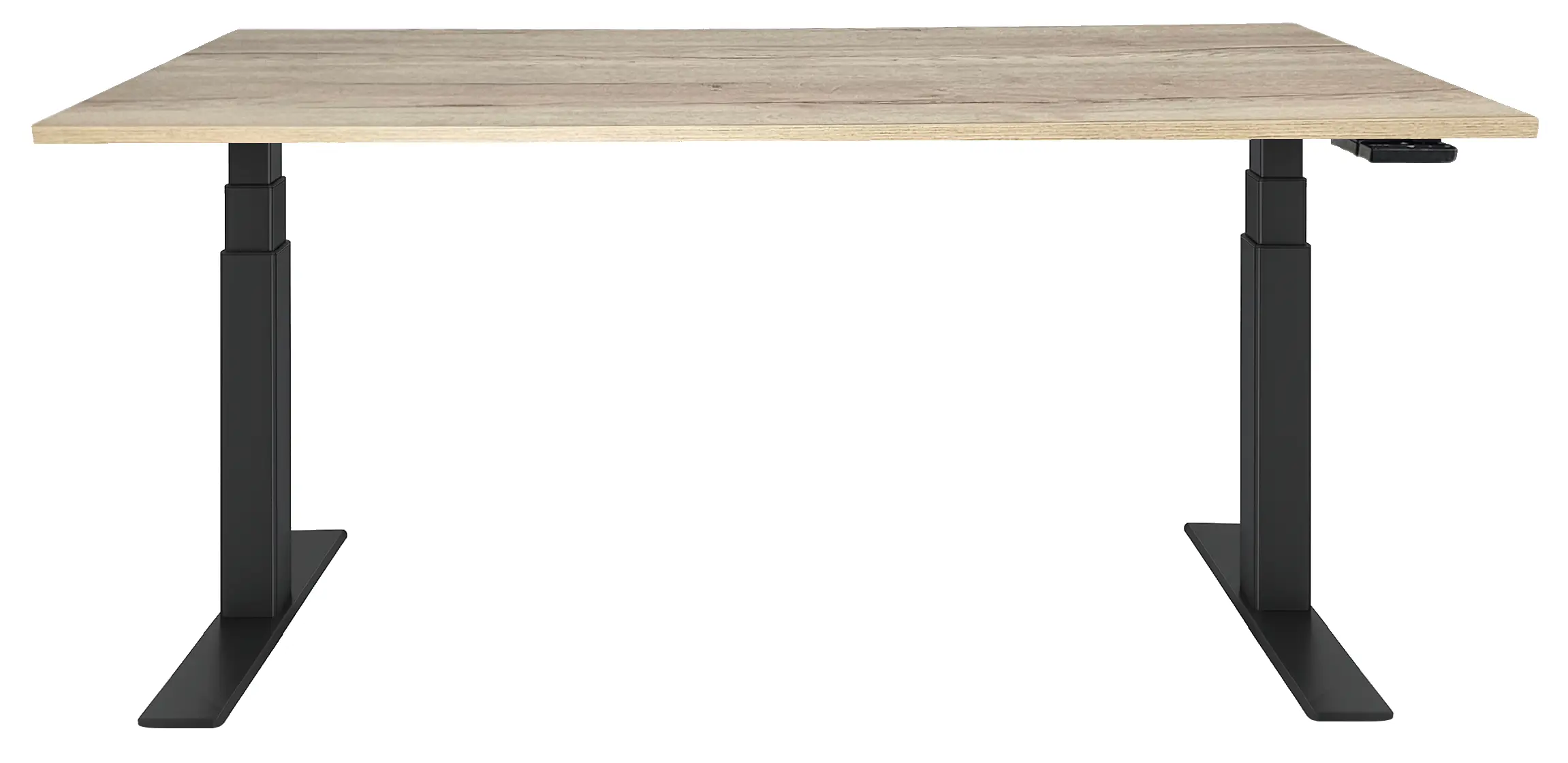 Zit-Sta Bureau Elektrisch 'Deluxe' NPR-1813 200x80cm Zwart - Natuur eiken