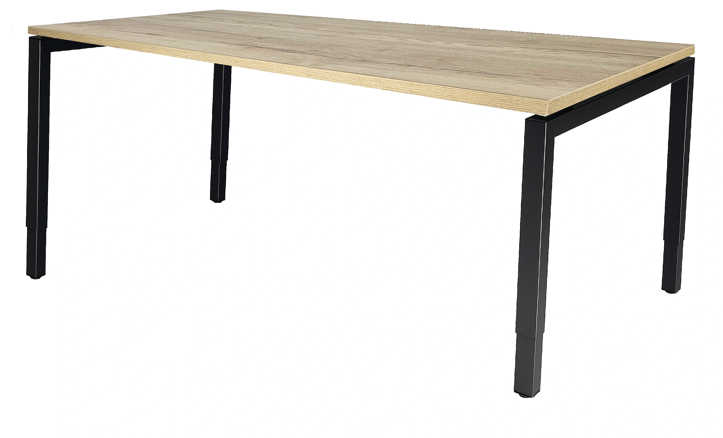 Verstelbaar Bureau Vida 4-poots 180x80cm Zwart Natuur eiken