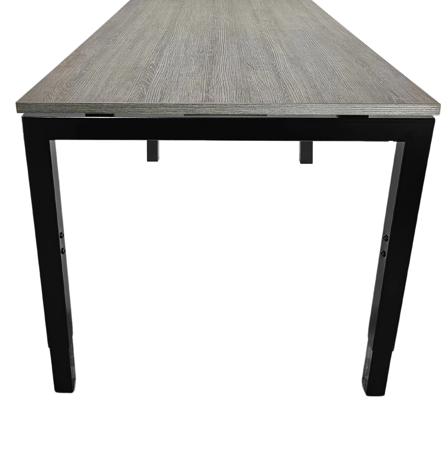 Vida 4-poots Vergadertafel recht 140x80cm Zwart Bruin eiken