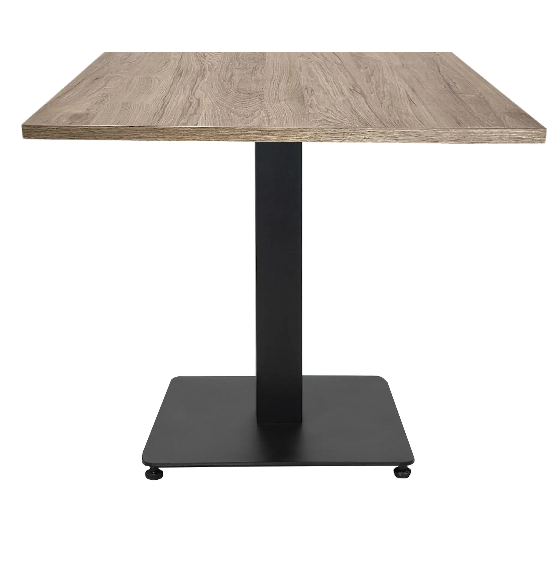 Lage Horecatafel met kolompoot 80x80cm Zwart Hickory Noten