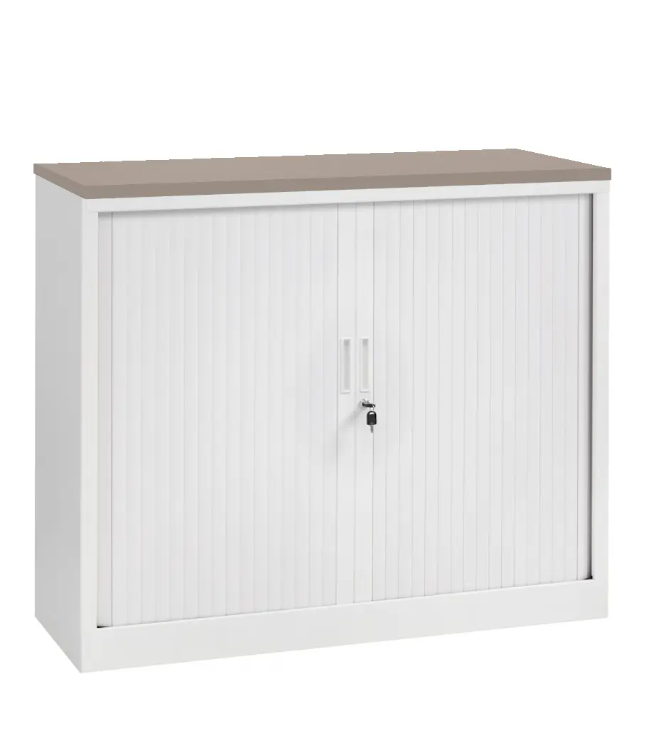 Roldeurkast Wit 118 x 120 x 43 cm Met topblad Cuando